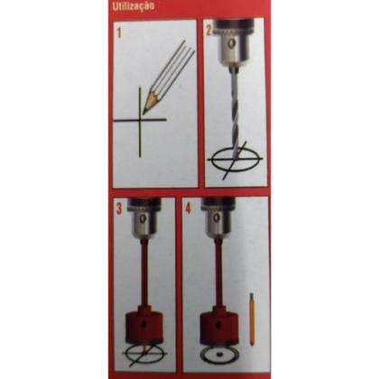 Imagem de Kit 2 Serra Copo Diamantada 30/53mm + Haste E Pino Guia Perfurar Porcelanato Parede Piso Concreto