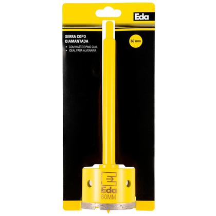 Imagem de Kit 2 Serra Copo Diamantada 60Mm Com Haste Pino Profissional