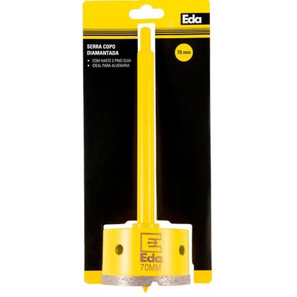 Imagem de Kit 2 Serra Copo Diamantada 70Mm Com Haste Pino Profissional