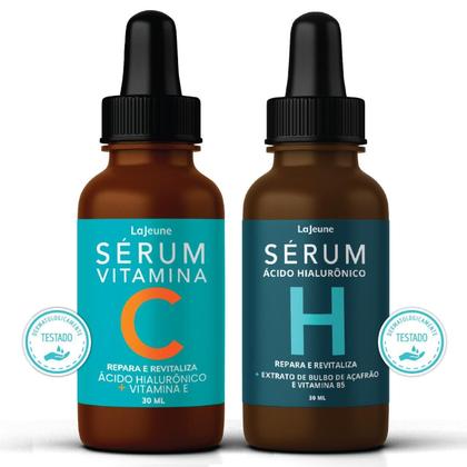 Imagem de Kit 2 Sérum Facial Vitamina C Antimarcas + Ácido Hialurônico