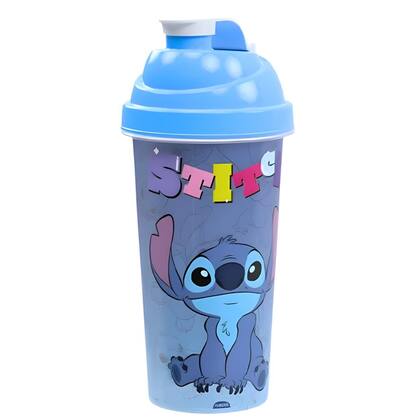 Imagem de Kit 2 Shakeira Garrafa Stitch Plástico 580ml Com Tampa