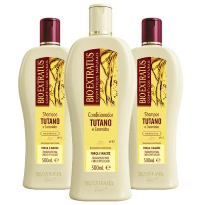 Imagem de kit 2 Shampoo 1 Condicionador Força e Maciez Tutano 500 ml Bio Extratus
