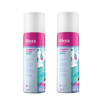 Imagem de Kit 2 Shampoo A Seco Cuca Fresca Menta Compacto Antioleosidade Ricca 50ml