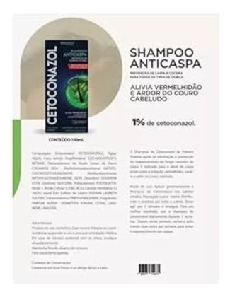 Imagem de Kit 2 Shampoo Anticaspa Cetoconazol Prevent 100ml