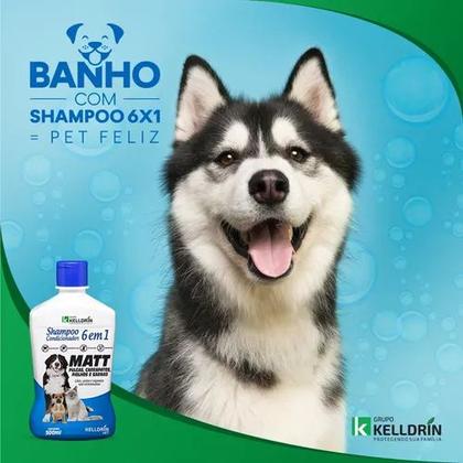 Imagem de Kit 2 Shampoo E Condicionador 6 Em 1 500 ML Matt Pulgas Carrapatos Piolhos Sarnas Animais Kelldin