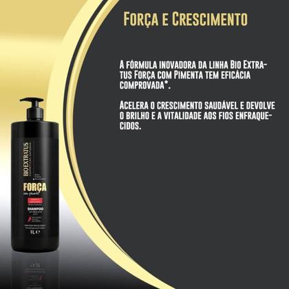 Imagem de Kit 2 Shampoo Força com Pimenta 1L Bio Extratus