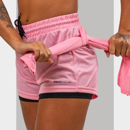 Imagem de Kit 2 Short 2 em 1 Feminino Dryfit Academia Bermuda Dupla Para Treino Caminhada e Outros Esportes