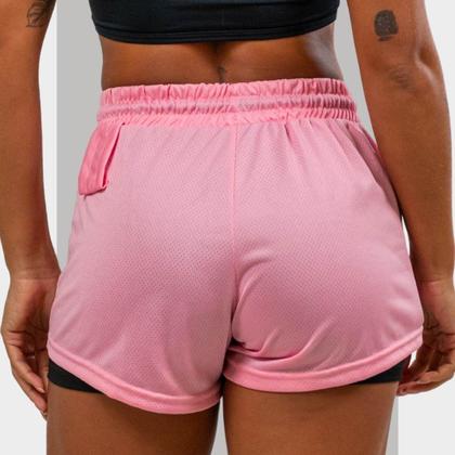 Imagem de Kit 2 Short 2 em 1 Feminino Dryfit Academia Bermuda Dupla Para Treino Caminhada e Outros Esportes