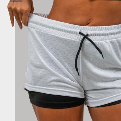 Imagem de Kit 2 Short 2 em 1 Feminino Dryfit Academia Bermuda Dupla Para Treino Caminhada e Outros Esportes