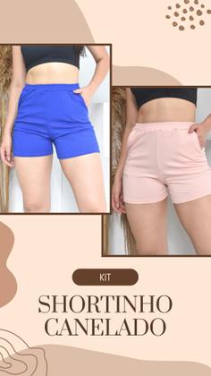 Imagem de kit 2 short basico  canelado Premium