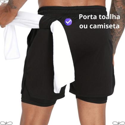 Imagem de Kit 2 Short Bermuda 2 Em 1 Short Duplo Esportivo academia proteção uv+