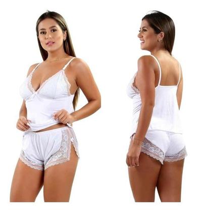 Imagem de Kit 2 Short Doll Baby Doll Pijama Confortável Renda Sensual