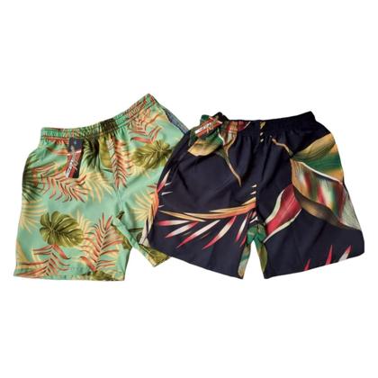 Imagem de Kit 2 Short Estampado Masculino Com Elastano Plus Size