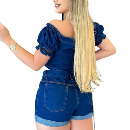 Kit 2 Short Feminino Jeans + Cropped Lavagem Escura e Clara - Fortaleza Jeans Imagem de Kit 2 Short Feminino Jeans + Cropped Lavagem Escura e Clara