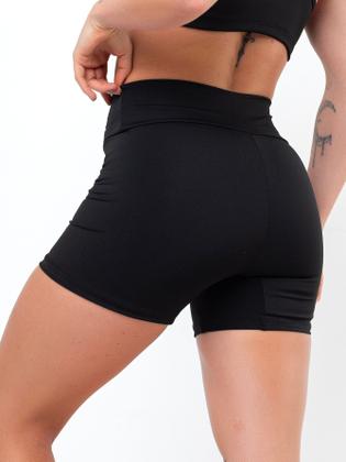 Imagem de KIT 2 Short Fitness Poliamida Cintura Alta Sem Transparência Academia Básico Feminino