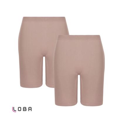 Imagem de Kit 2 Short Loba Modelador Plus Size Feminino Sem Costura Com Fundilho Básico Liso Original