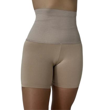 Imagem de Kit 2 Short Modelador Anágua Cinta de Compressão Cós Alto - c8 KIT 2 ANDREIA PRETO E BEGE