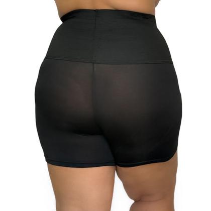 Imagem de KIT 2 Short Modelador Plus Size Anágua Cinta de Compressão Cós Alto - c8 KIT 2 ANDREIA PRETO E BEGE