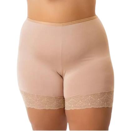Imagem de Kit 2 Short Plus Size Anagua Segunda Pele Feminino Com Renda Não Marca Bermuda Usar De Baixo Roupas