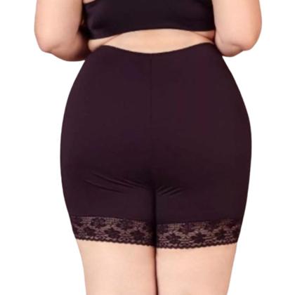 Imagem de Kit 2 Short Plus Size Anagua Segunda Pele Feminino Com Renda Não Marca Bermuda Usar De Baixo Roupas