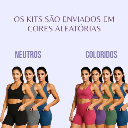 Imagem de KIT 2 SHORTS Bermuda Leg Legging LISO com BOLSO Suplex Reforçado Fitness Academia Yoga 1054