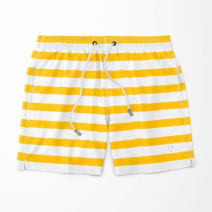 Imagem de Kit 2 Shorts Bermudas Resina Liso e Listrado Masculino Tactel