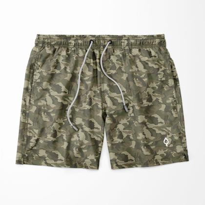 Imagem de Kit 2 Shorts Bermudas Resina Liso Lisa e Estampado Camuflado Masculino Tactel Básico