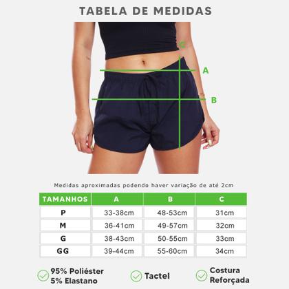 Imagem de Kit 2 Shorts Curto Feminino Tactel Praia Piscina Academia Corrida