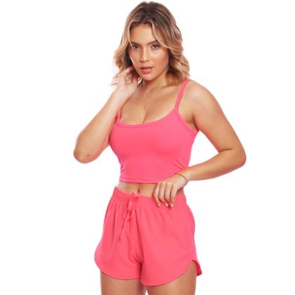 Imagem de Kit 2 Shorts Feminino Tactel Moda Praia Piscina Verão Adulto