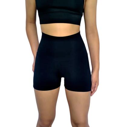 Imagem de Kit 2 Shorts Femininos Curtos Justos Cós Cintura Alta Lisos Cores Sortidas Suplex Pp ao Plus Size