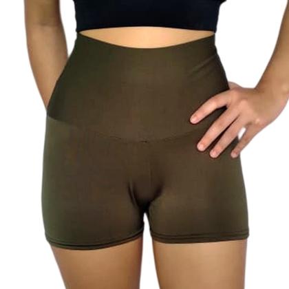 Imagem de Kit 2 Shorts Femininos Curtos Justos Cós Cintura Alta Lisos Cores Sortidas Suplex Pp ao Plus Size