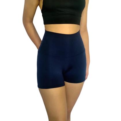 Imagem de Kit 2 Shorts Femininos Curtos Justos Cós Cintura Alta Lisos Cores Sortidas Suplex Pp ao Plus Size