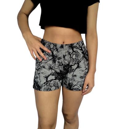 Imagem de Kit 2 Shorts Femininos Curtos Soltinhos Elástico Estampas Sortidas Viscolycra Pp ao Plus Size