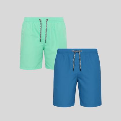 Imagem de Kit 2 Shorts Infantil Tactel Masculino com Cós Elástico e Cordão Conforto e Estilo para o Dia a Dia