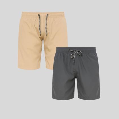 Imagem de Kit 2 Shorts Infantil Tactel Masculino com Cós Elástico e Cordão Conforto e Estilo para o Dia a Dia