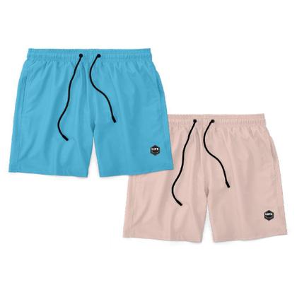 Kit 2 Shorts Life Bermuda Masculino Básico Praia Mauricinho Tactel Verão Imagem de Kit 2 Shorts Life Bermuda Masculino Básico Praia Mauricinho Tactel Verão