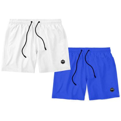 Imagem de Kit 2 Shorts Masculino Básico Liso Bermuda Praia Mauricinho Tactel