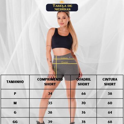 Imagem de Kit 2 Shorts Suplex Academia Cós Alto Legging Fitness