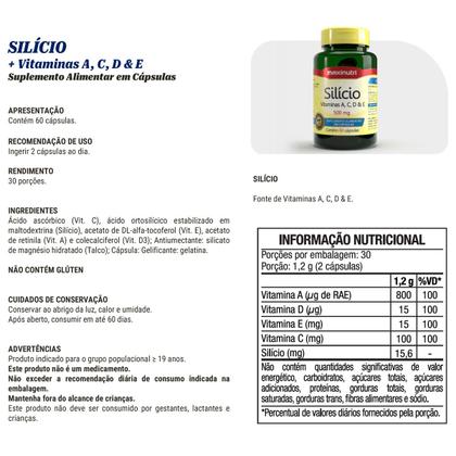 Imagem de Kit 2 Silício Vitaminas ACDE 60 Capsulas Maxinutri