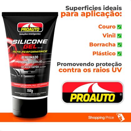 Imagem de Kit 2 Silicones em Gel Automotivo Proauto Alta Performance 150g