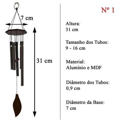 Imagem de Kit 2 Sinos Dos Ventos Mensageiro Feng Shui Decorativo 31 e 53cm