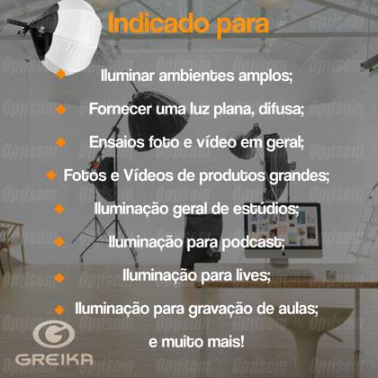 Imagem de Kit 2 Softbox Lanterna Balão Chines Greika 65cm Com Lampada + Suporte Teto Parede