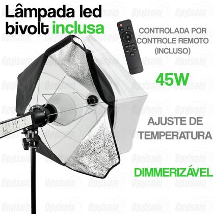 Imagem de Kit 2 Softbox Lanterna Balão Chines Greika 65cm Com Lampada + Suporte Teto Parede