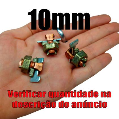 Imagem de Kit 2 Split Bolt Conector Parafuso Fendido Bimetálico 10mm para Emenda Cabos Cobre Alumínio
