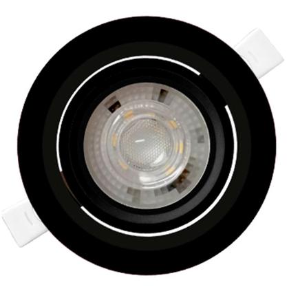 Imagem de Kit 2 Spot Led Redondo Preto Embutir 7w Branco Neutro 4000K