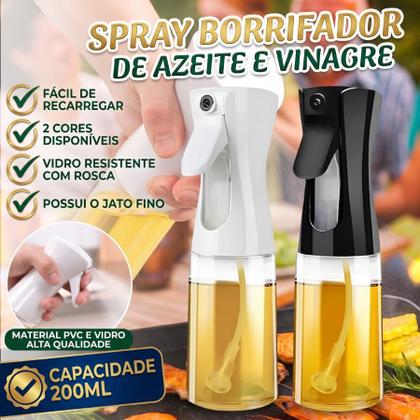 Imagem de Kit 2 Spray Borrifador Pulverizador De Oleo Azeite e Vinagre de Vidro Para Saladas 200ml
