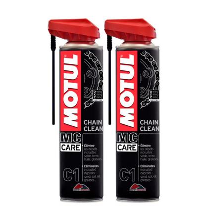 Imagem de Kit 2 Sprays Para Limpeza de Correntes On/Off Road Motos Motul C1 Chain Clean