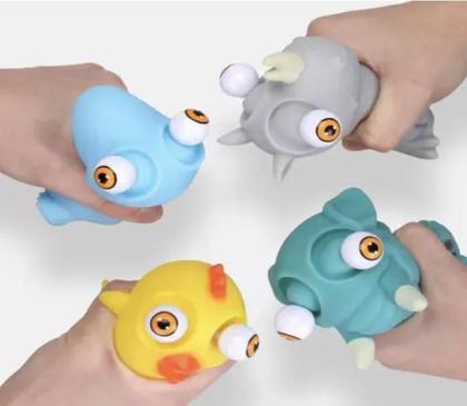 Imagem de Kit 2 Squishy Fidget Bichinho Olho Esbugalhado Anti Stress