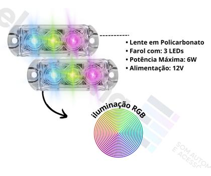 Imagem de Kit 2 Strobo Automotivo Som Pisca Ajk 6w Farol Led
