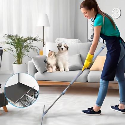 Imagem de kit 2 Super Rodos Mágico Silicone Multiuso Pisos Vidro Vassoura 1,50m Pisos Vidros Janela Limpeza Giratório Esfregão